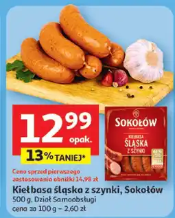 Auchan Kiełbasa śląska z szynki Sokołów oferta