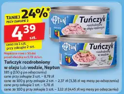 Auchan Tuńczyk rozdrobniony w oleju lub wodzie Neptun oferta