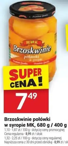 Twój Market Brzoskwinie połówki w syropie M&K oferta