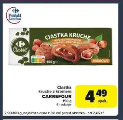 Globi Ciastka kruche z kremem kakaowo-orzechowym Carrefour Classic oferta