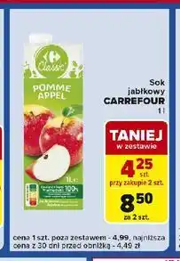 Carrefour Express Sok jabłkowy 100% Carrefour Classic oferta