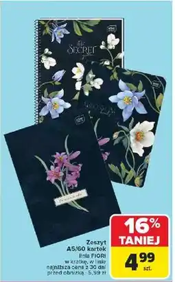 Carrefour Zeszyt fiori a5/60 kratka Interdruk oferta