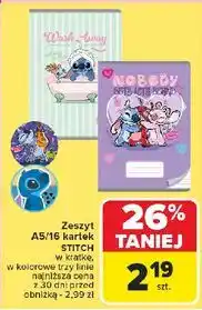 Carrefour Zeszyt a5 16 kartek trzy linie stitch oferta