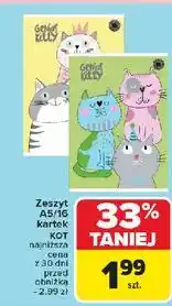 Carrefour Zeszyt a5/16k kratka genius kitty Ziemia Obiecana oferta