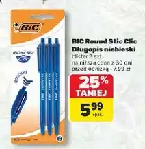 Carrefour Długopis round stick click niebieski Bic Round Stick oferta