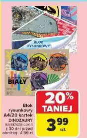 Carrefour Blok rysunkowy a4 dinozaury oferta