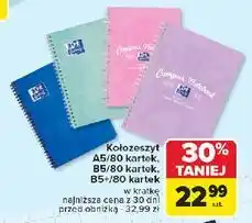 Carrefour Kołozeszyt b5/80 k. kratka Oxford oferta