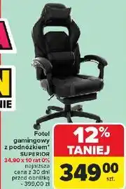 Carrefour Fotel gamingowy z podnóżkiem oferta