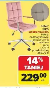Carrefour Fotel ideo beżowy velvet oferta