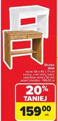 Carrefour Biurko mini 45 x 69 71 cm craft złoty Vanmar oferta