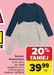 Carrefour Sweter dziewczęcy 3-14 lat oferta