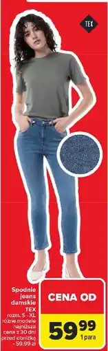 Carrefour Spodnie jeans damskie rozm. s-xl Tex oferta