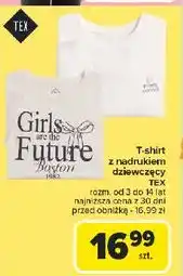 Carrefour T-shirt dziewczęcy 3-14 lat Tex oferta