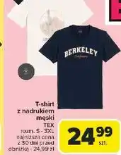 Carrefour T-shirt męski z nadrukiem s-3xl Tex oferta