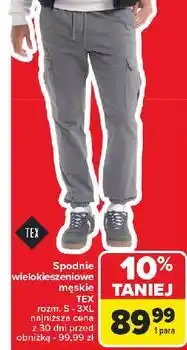 Carrefour Spodnie wielokieszeniowe s-3xl Tex oferta