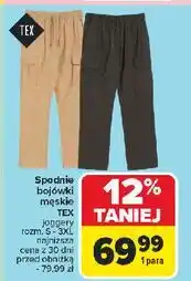 Carrefour Spodnie bojówki męskie s-3xl Tex oferta