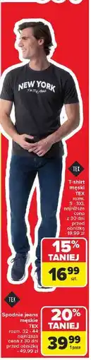 Carrefour Spodnie męskie jeans 32-44 Tex oferta