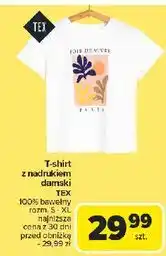 Carrefour T-shirt z nadrukiem damski s-xl Tex oferta