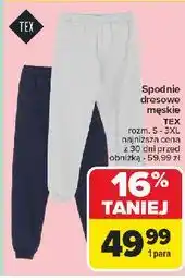 Carrefour Spodnie dresowe męskie Tex oferta