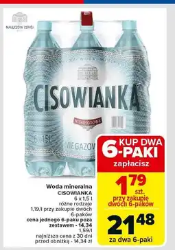 Carrefour Woda niegazowana Cisowianka oferta