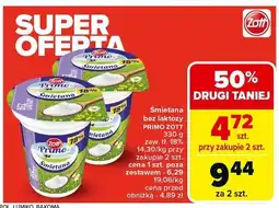 Carrefour Śmietana 18% bez laktozy Zott Primo oferta