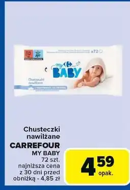 Carrefour Chusteczki nawilżane z lanoliną i alantoiną Carrefour My Baby oferta