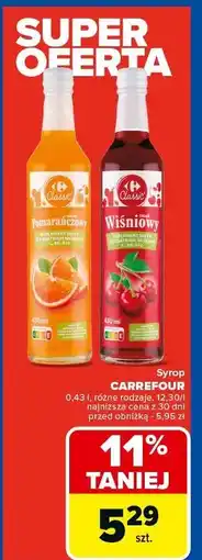 Carrefour Syrop wiśniowy Carrefour Classic oferta