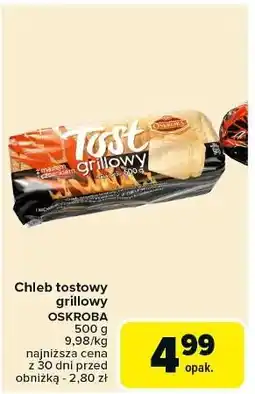 Carrefour Chleb tostowy grillowy z masłem i czosnkiem Oskroba oferta