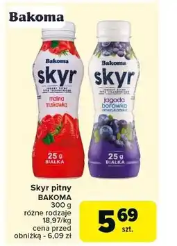 Carrefour Jogurt pitny jagoda-borówka amerykańska Bakoma Skyr oferta