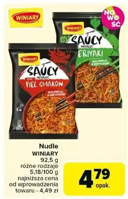 Carrefour Danie pięć smaków Winiary Saucy Noodles oferta