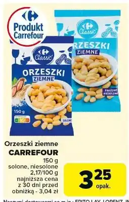 Carrefour Orzeszki ziemne bez soli Carrefour oferta
