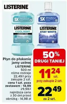 Carrefour Płyn do płukania ust Listerine Stay White oferta