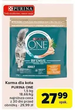 Carrefour Karma dla kota adult kurczak i pełne ziarna Purina One oferta