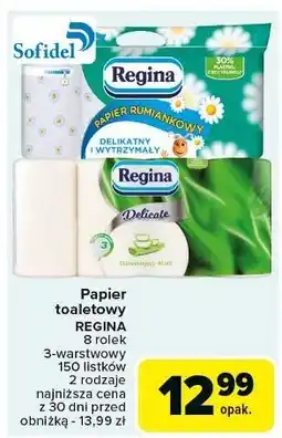 Carrefour Papier toaletowy aloe vera Regina oferta