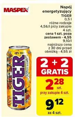 Carrefour Napój mango bomb Tiger Energy Drink oferta