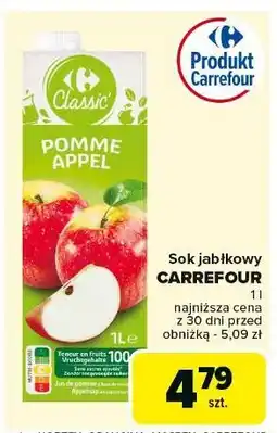 Carrefour Sok jabłkowy 100% Carrefour Classic oferta