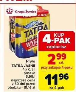 Carrefour Piwo Tatra Jasne Pełne oferta