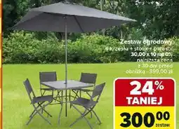 Carrefour Zestaw mebli ogrodowych: 4 krzesła + stolik parasol oferta