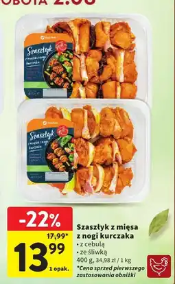 Intermarche Szaszłyk z mięsa z nogi kurczaka z cebulą ze śliwką Intermarche oferta