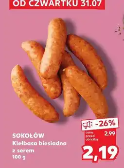 Kaufland Kiełbasa biesiadna z serem Sokołów oferta