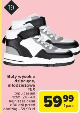 Carrefour Buty młodzieżowe TEX oferta
