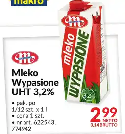 Makro Mleko wypasione UHT 3,2% Mlekovita oferta