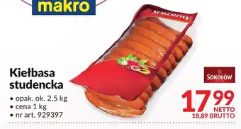 Makro Kiełbasa studencka Sokołów oferta