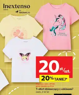 Auchan T-shirt dziewczęcy z cekinami 3-14 lat Inextenso By Auchan oferta