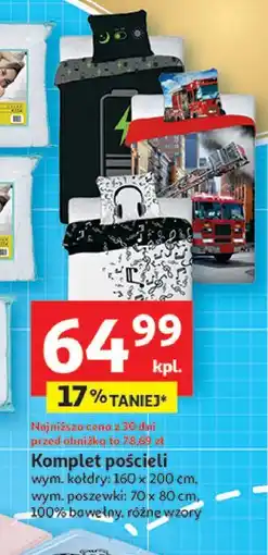 Auchan Komplet pościeli 160 x 200 cm + 70 80 oferta
