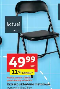 Auchan Krzesło składane metalowe czarne Actuel oferta