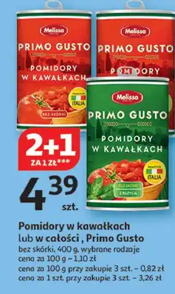 Auchan Pomidory w puszce kawałkach z bazylią Melissa Primo Gusto oferta