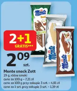 Auchan Baton mleczny white Zott Monte Snack oferta