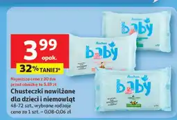 Auchan Chusteczki nawilżane aloe vera Auchan Baby oferta