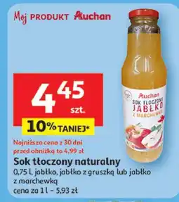Auchan Sok tłoczony z jabłek i marchewek Auchan oferta